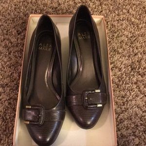 Alex Marie Brown Leather Wedges